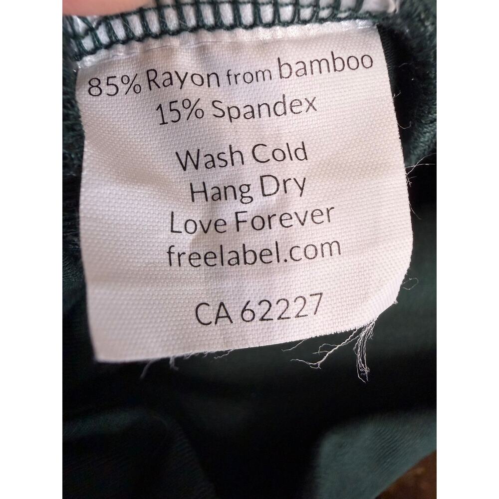 Free Label Wide Leg Slip Pant & Top Set Green Ethical Bamboo Comfy Women's XL - Picture 9 of 12